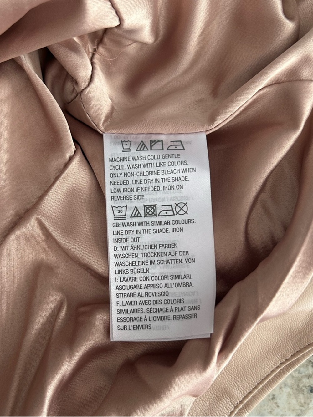 NWOT G.I.L.I. Got It Love It Faux Leather Double Peplum Jacket Blush Beige Sz 12 - Picture 12 of 15